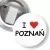 Przypinka z żabką i agrafką I love Poznań