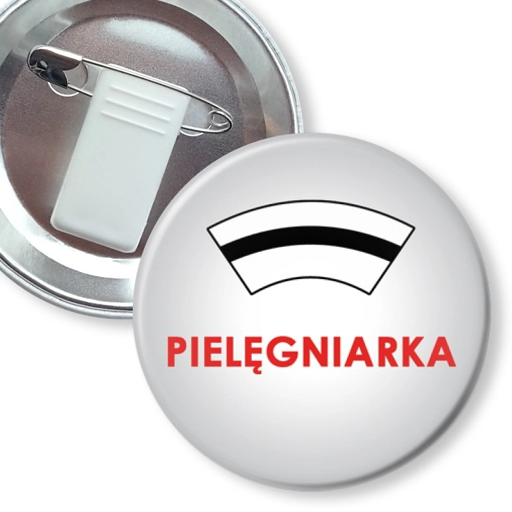 przypinka z żabką i agrafką Pielęgniarka