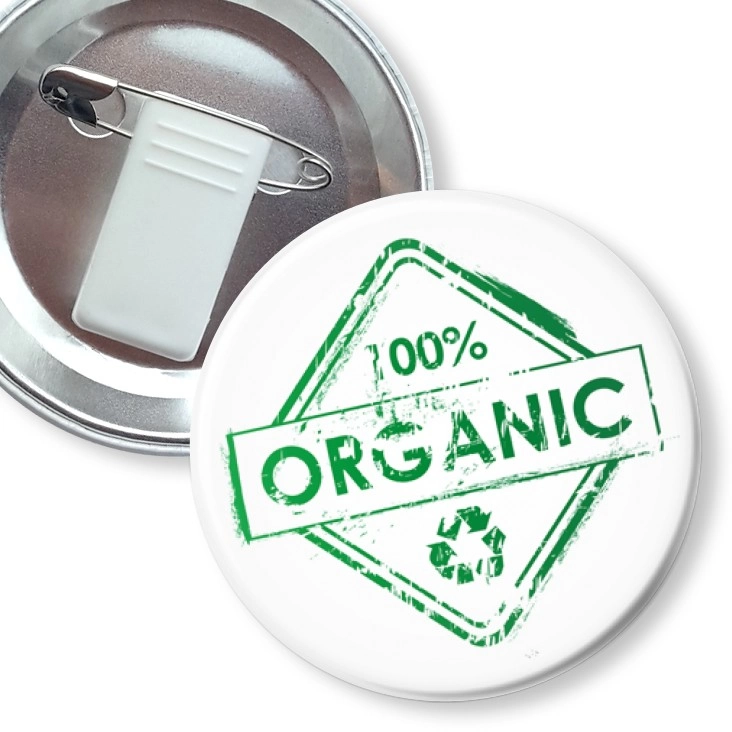 przypinka z żabką i agrafką 100% organic