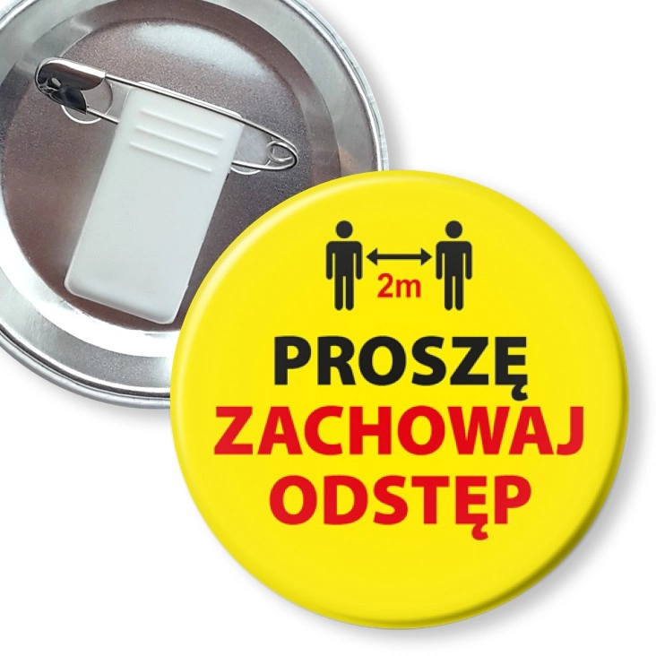 przypinka z żabką i agrafką Zachowaj odstęp