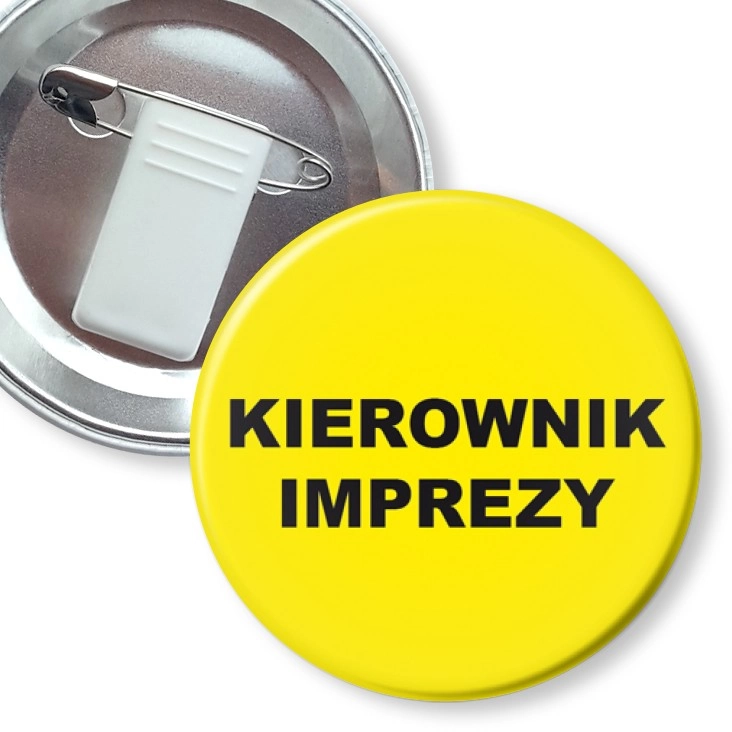 przypinka z żabką i agrafką Kierownik imprezy