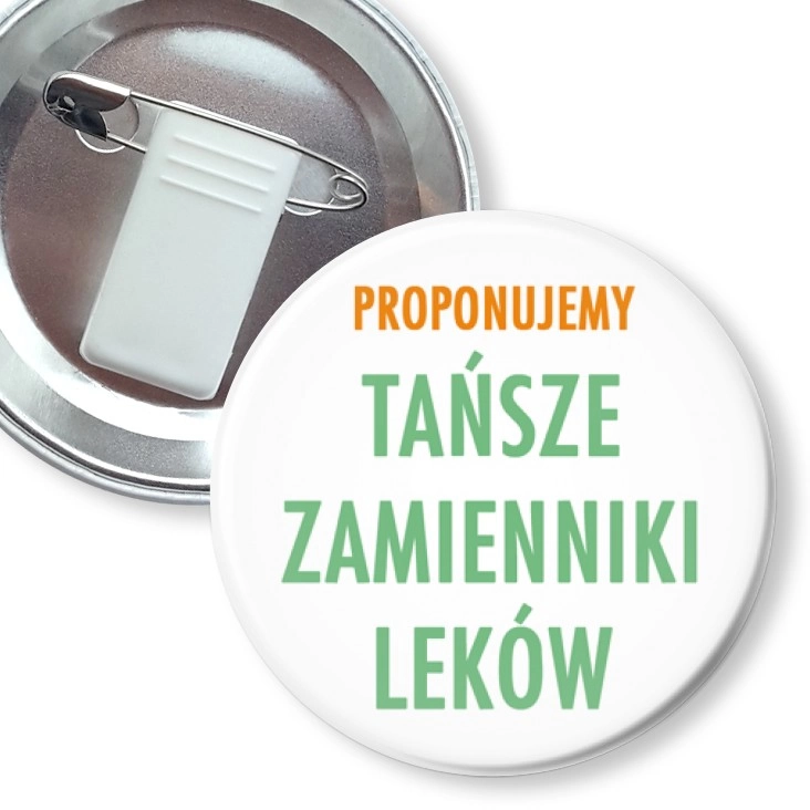 przypinka z żabką i agrafką Tańsze zamienniki leków