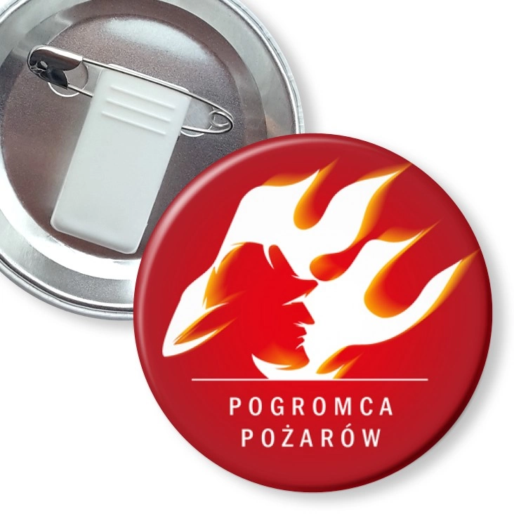 przypinka z żabką i agrafką Pogromca pożarów