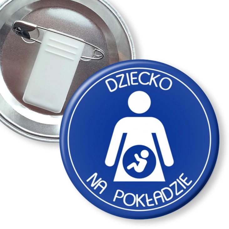 przypinka z żabką i agrafką Dziecko na pokładzie