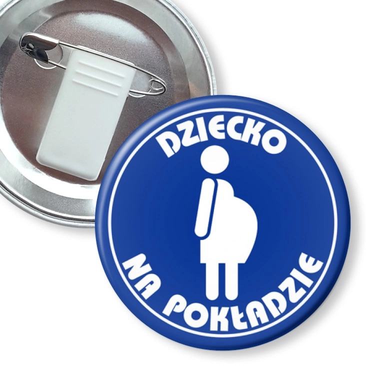 przypinka z żabką i agrafką Dziecko na pokładzie