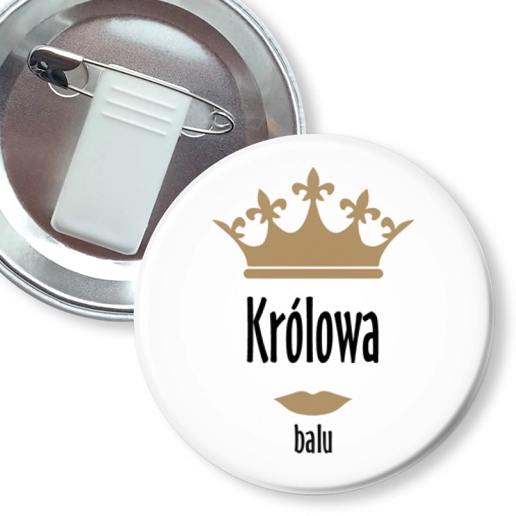 przypinka z żabką i agrafką Królowa Balu