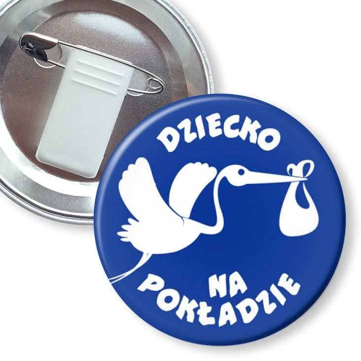 przypinka z żabką i agrafką Dziecko na pokładzie