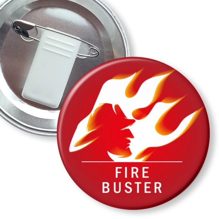 przypinka z żabką i agrafką Fire buster