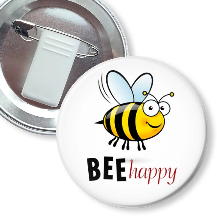 przypinka z żabką i agrafką Bee happy