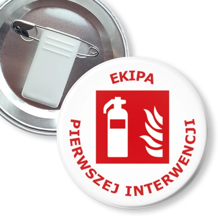 przypinka z żabką i agrafką Ekipa pierwszej interwencji