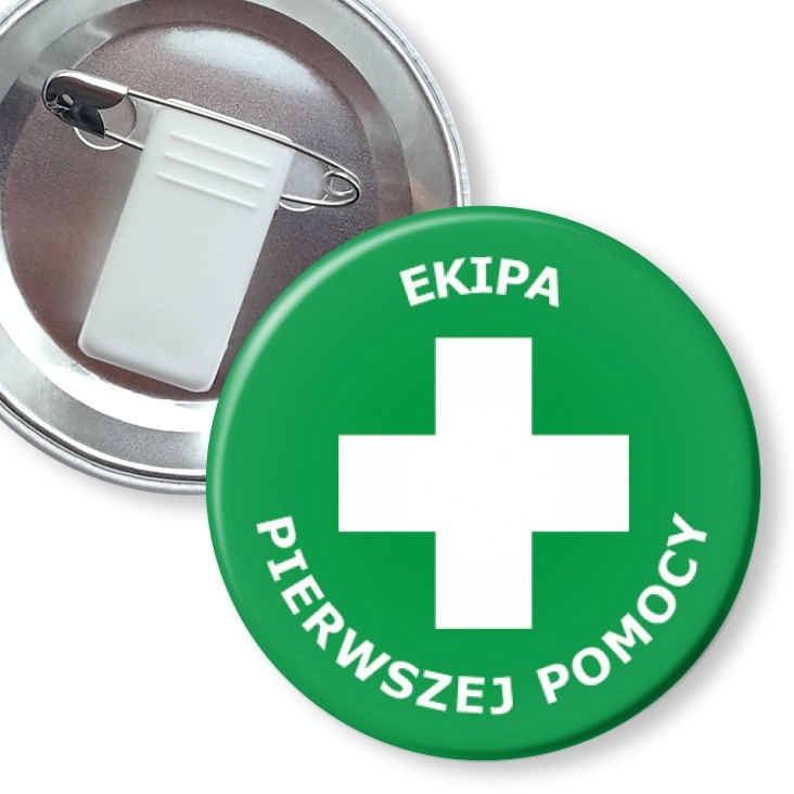 przypinka z żabką i agrafką Ekipa pierwszej pomocy