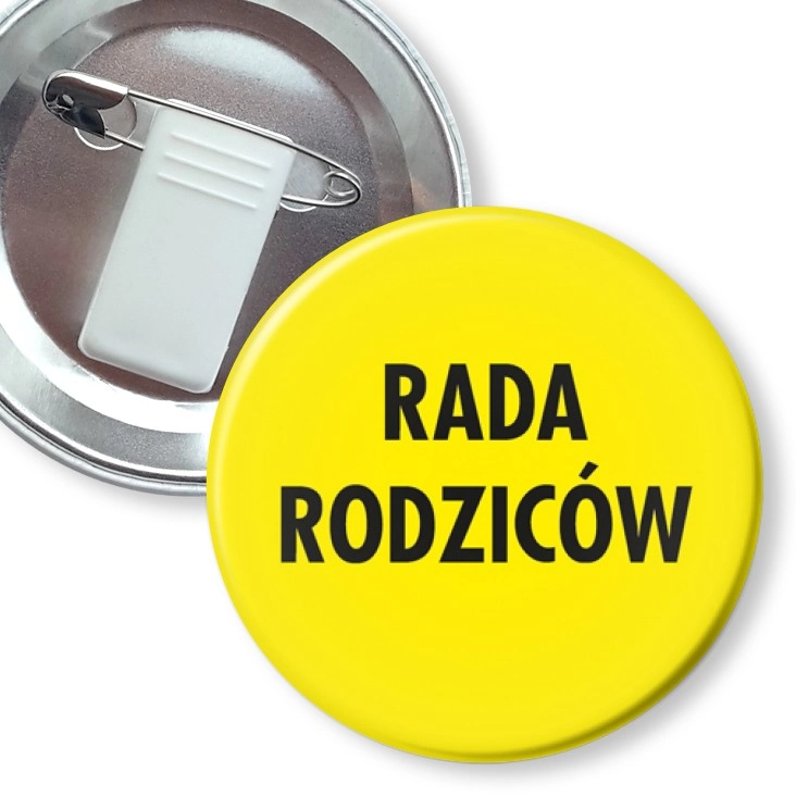 przypinka z żabką i agrafką Rada Rodziców