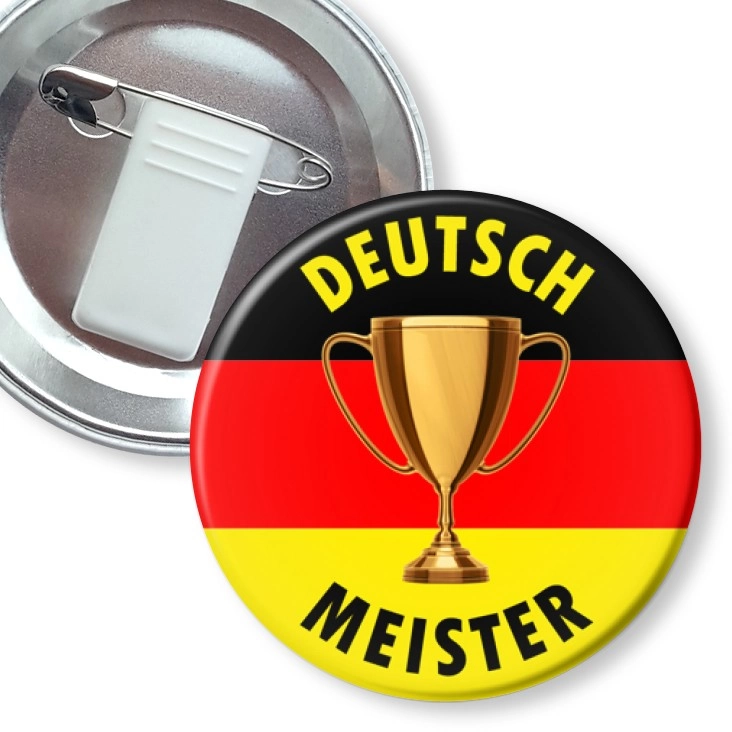 przypinka z żabką i agrafką Deutsch Meister