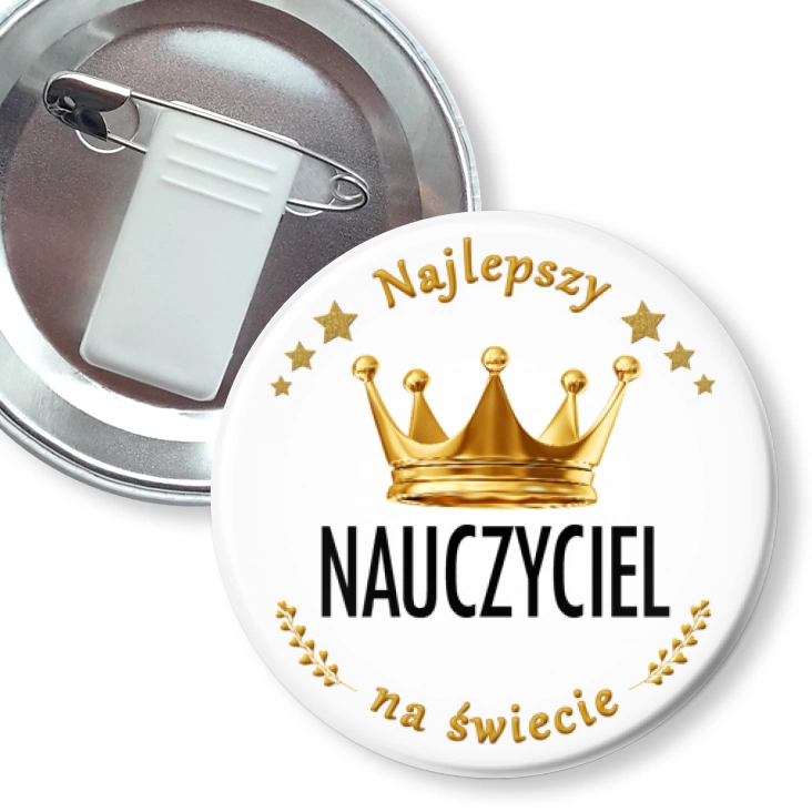 przypinka z żabką i agrafką Najlepszy Nauczyciel Dzień Nauczyciela