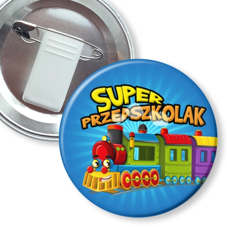 przypinka z żabką i agrafką Super Przedszkolak