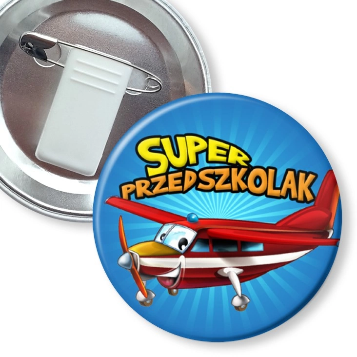 przypinka z żabką i agrafką Super Przedszkolak