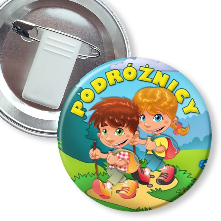 przypinka z żabką i agrafką Podróżnicy