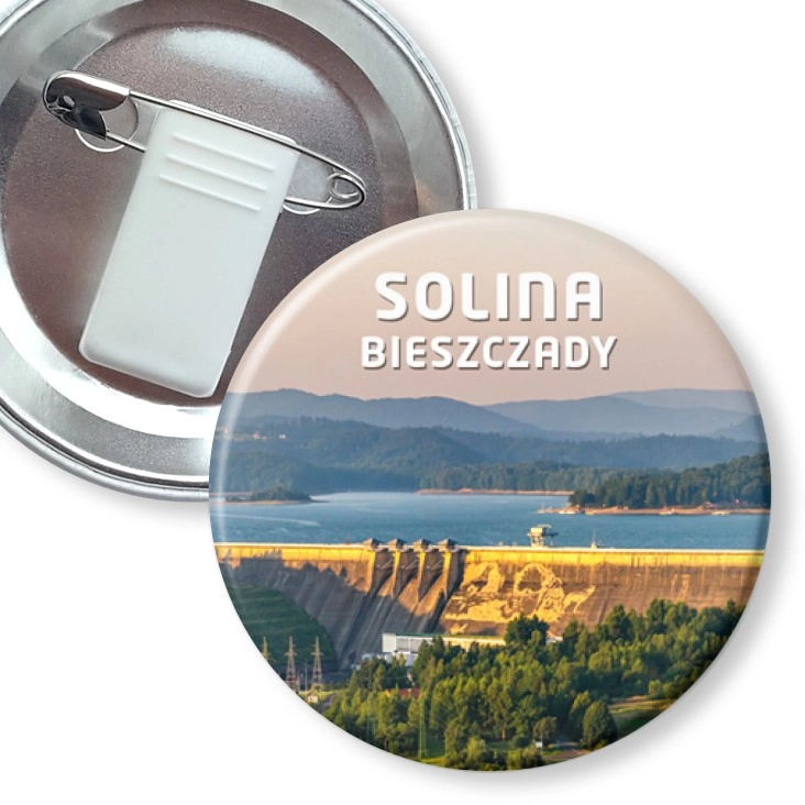 przypinka z żabką i agrafką Bieszczady - Solina