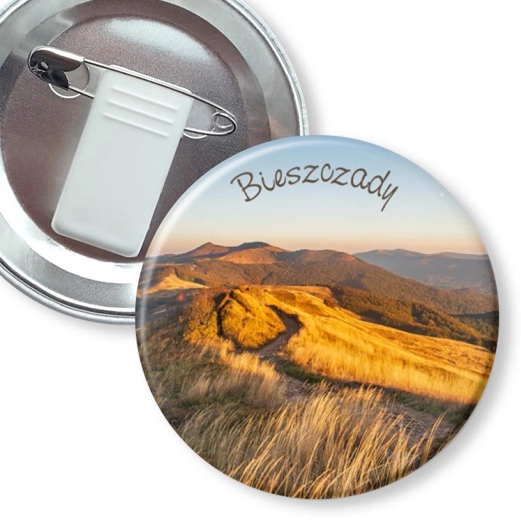 przypinka z żabką i agrafką Bieszczady