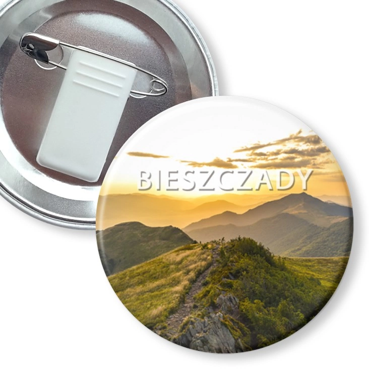 przypinka z żabką i agrafką Bieszczady 