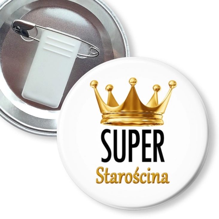 przypinka z żabką i agrafką Super starościna