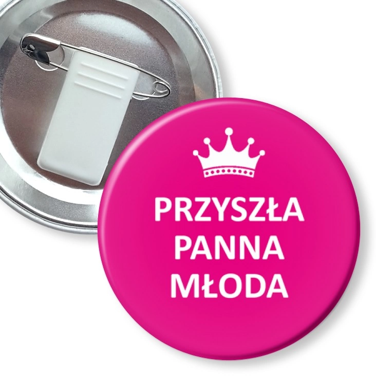 przypinka z żabką i agrafką Przyszła Panna Młoda