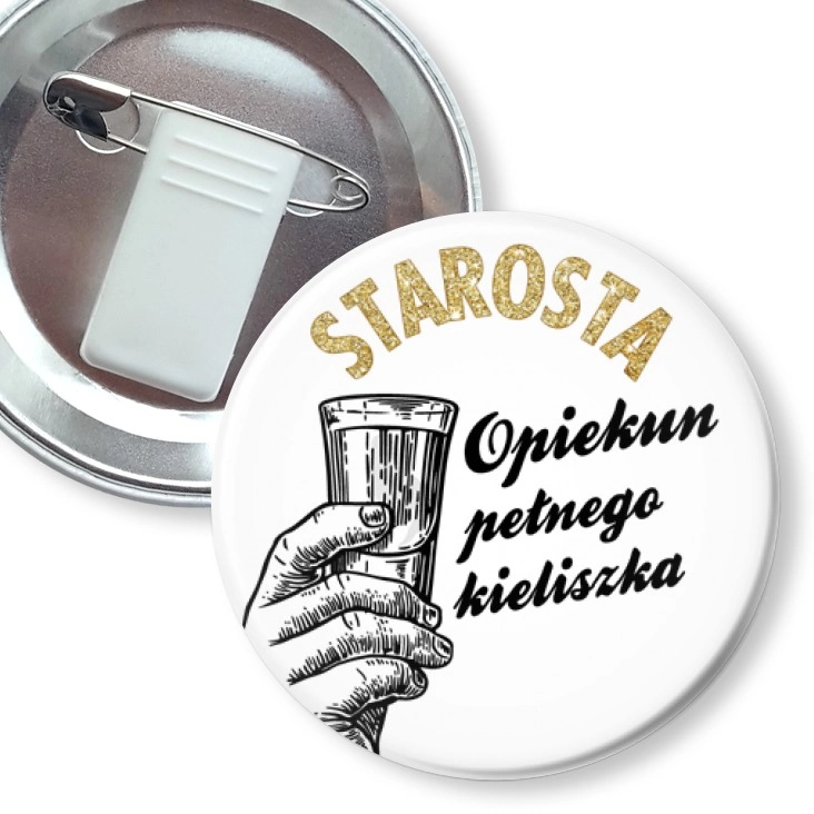 przypinka z żabką i agrafką Starosta