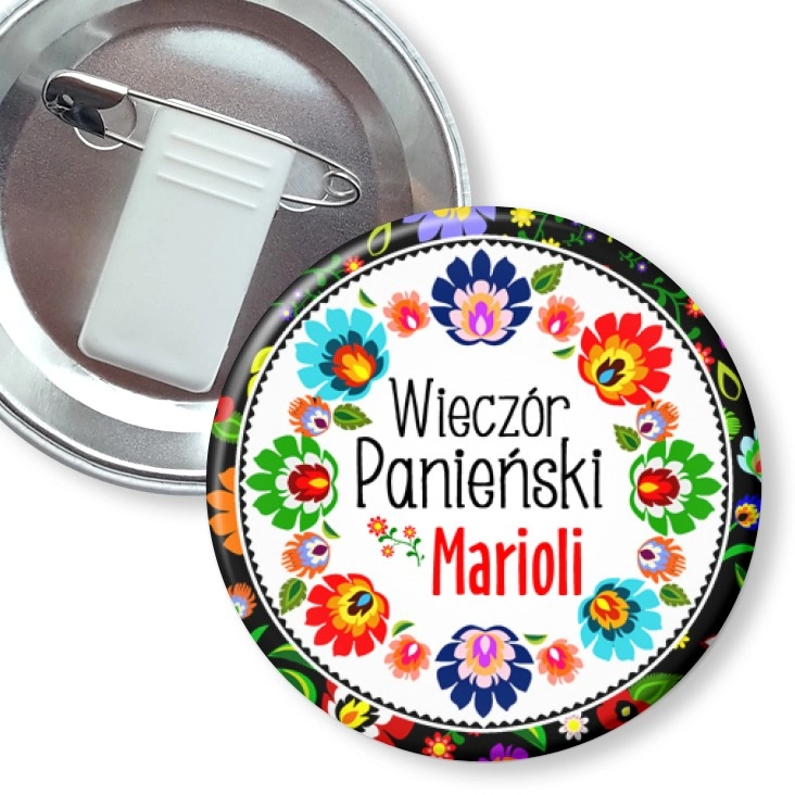 przypinka z żabką i agrafką Wieczór panieński