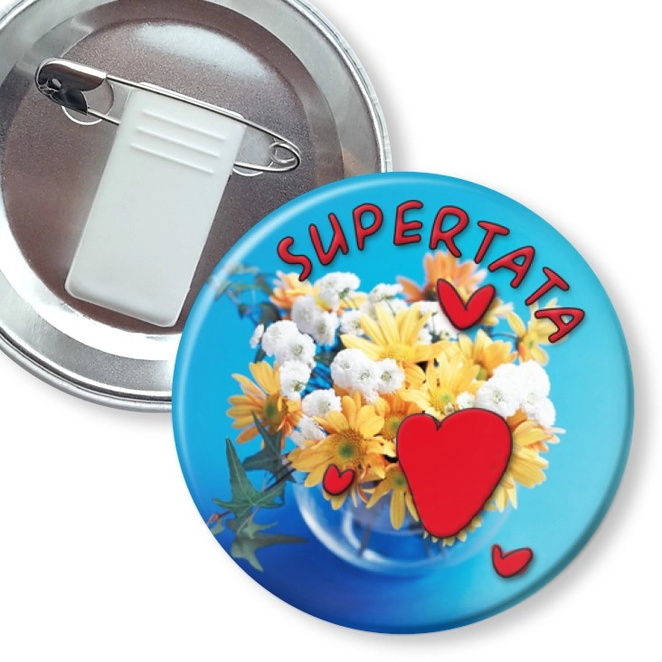 przypinka z żabką i agrafką Supertata