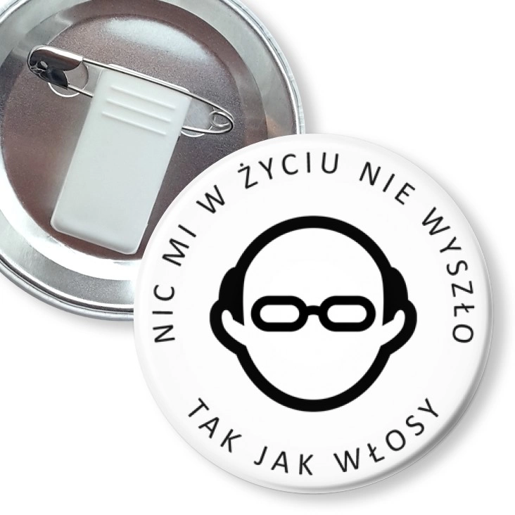 przypinka z żabką i agrafką Nic mi w życiu nie wyszło