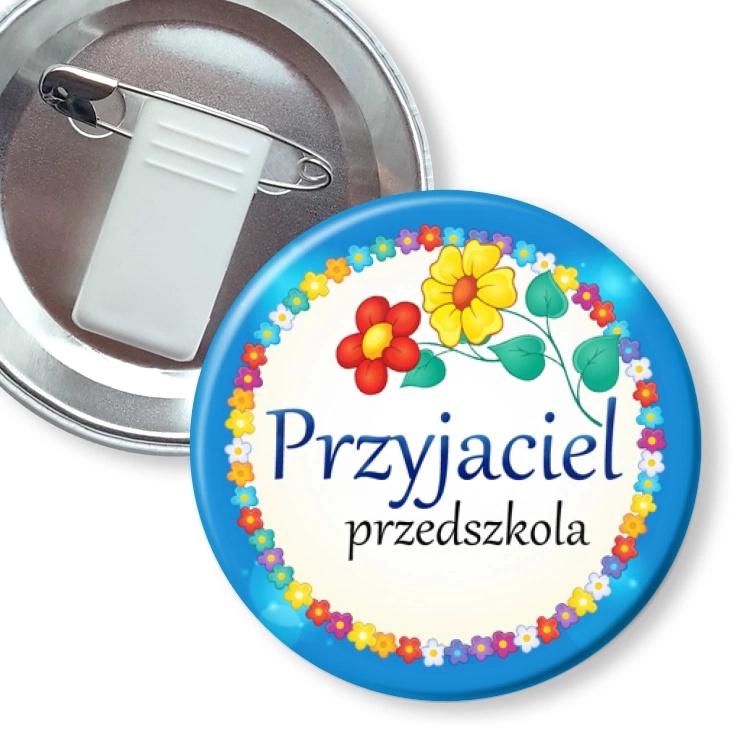 przypinka z żabką i agrafką Przyjaciel Przedszkola