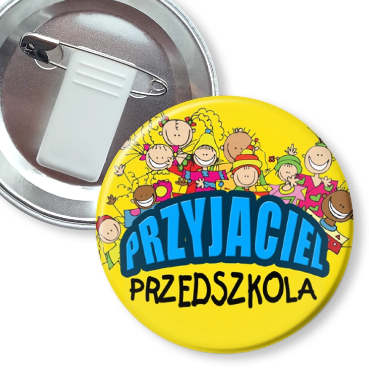 przypinka z żabką i agrafką Przyjaciel Przedszkola