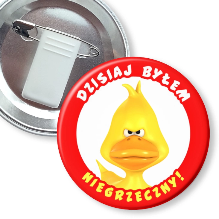 przypinka z żabką i agrafką Dzisiaj byłem niegrzeczny