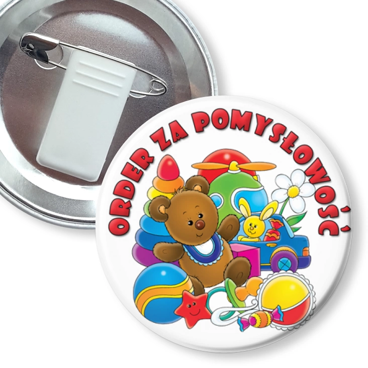 przypinka z żabką i agrafką Order za pomysłowość
