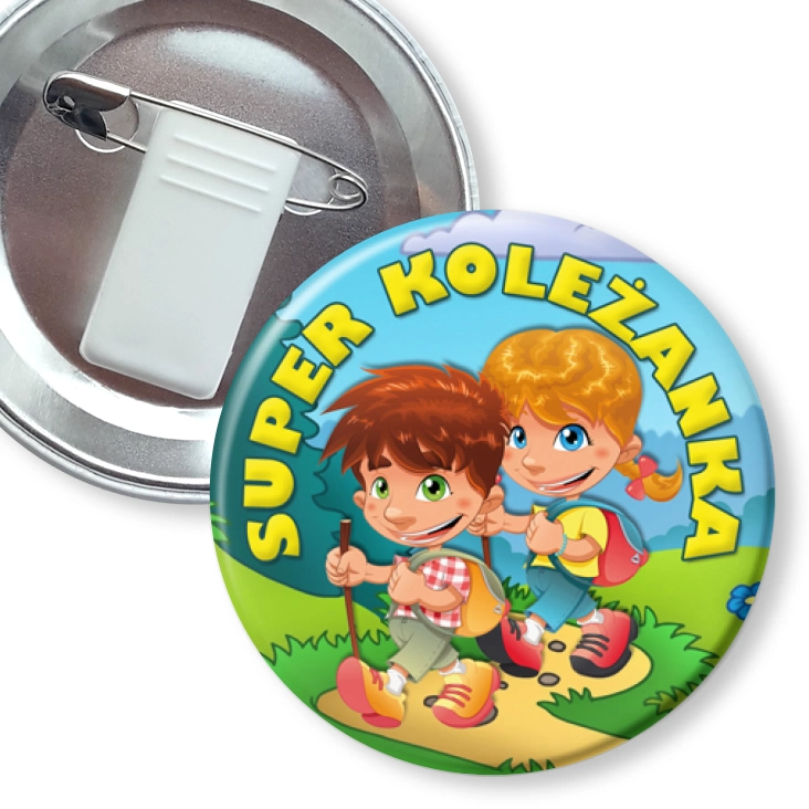 przypinka z żabką i agrafką Super Koleżanka