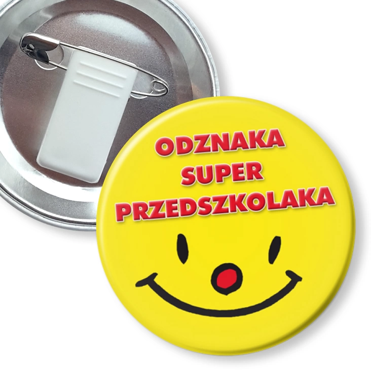 przypinka z żabką i agrafką Odznaka Super Przedszkolaka