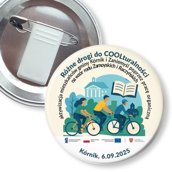 przypinka z żabką i agrafką Różne drogi do COOLturalności