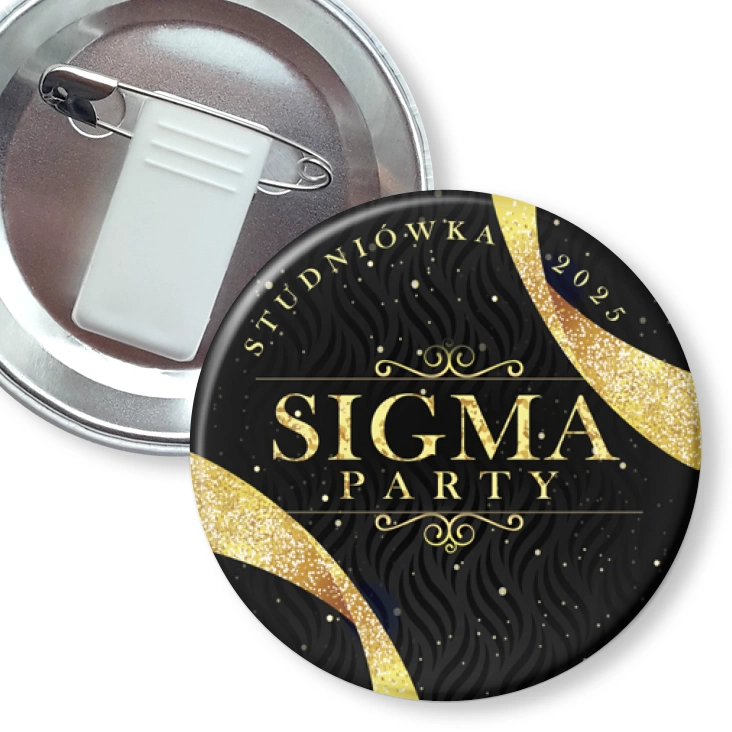przypinka z żabką i agrafką Sigma Party Studniówka