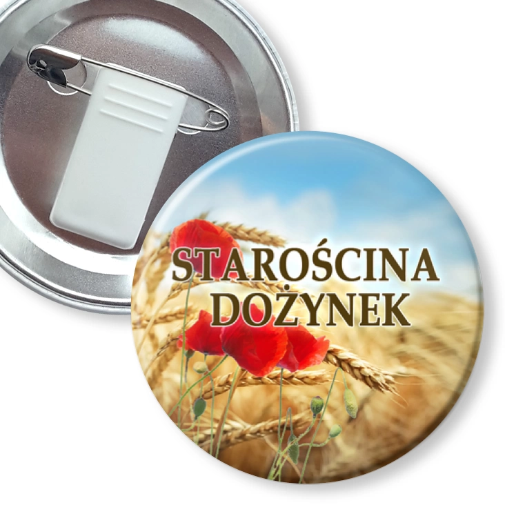 przypinka z żabką i agrafką STAROŚCINA DOŻYNEK