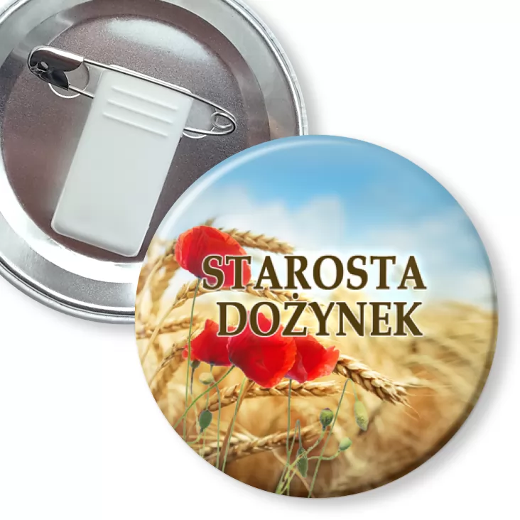przypinka z żabką i agrafką STAROSTA DOŻYNEK
