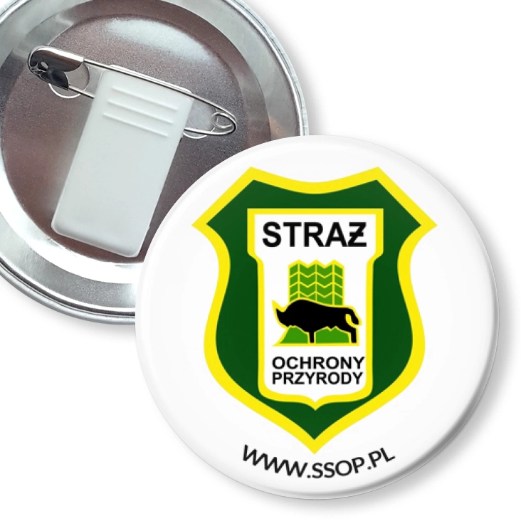przypinka z żabką i agrafką Straż Ochrony Przyrody