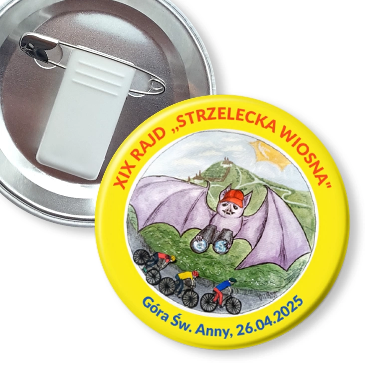 przypinka z żabką i agrafką Strzelecka Wiosna 2025