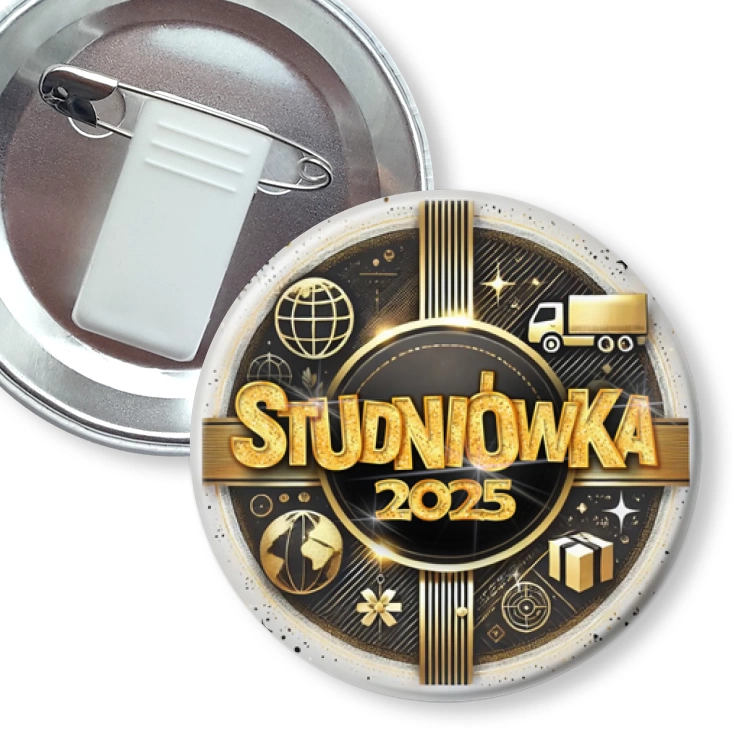przypinka z żabką i agrafką Studniówka profil logistyczny
