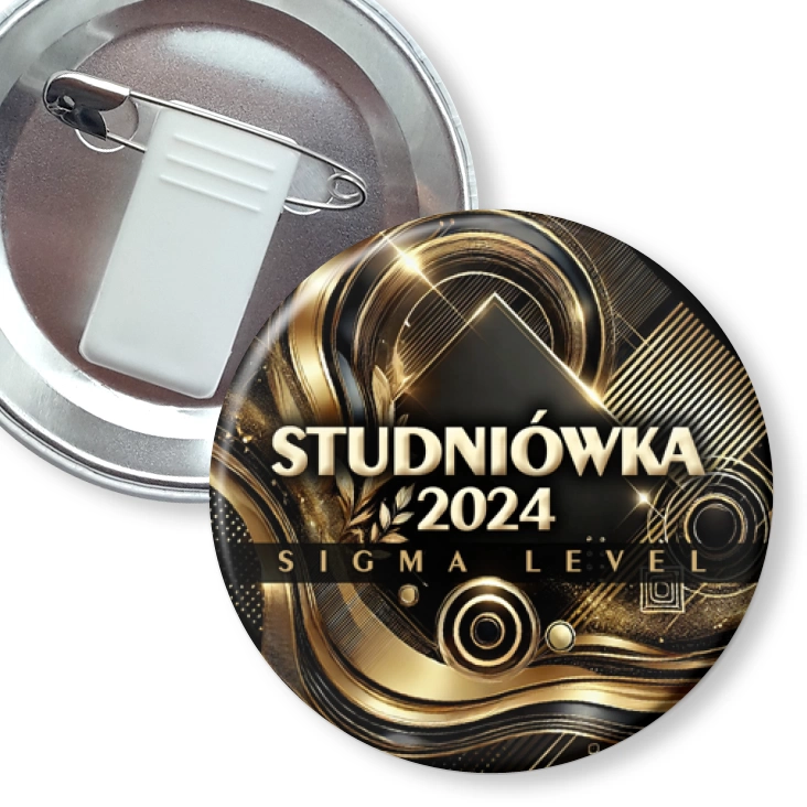 przypinka z żabką i agrafką Studniówka Sigma level