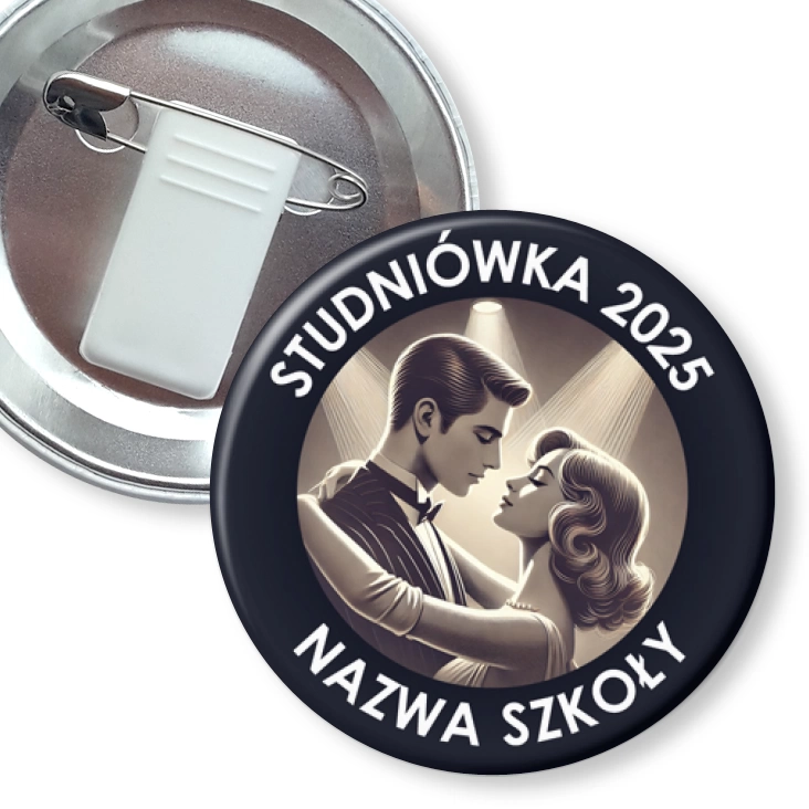 przypinka z żabką i agrafką Studniówka Wolny Taniec