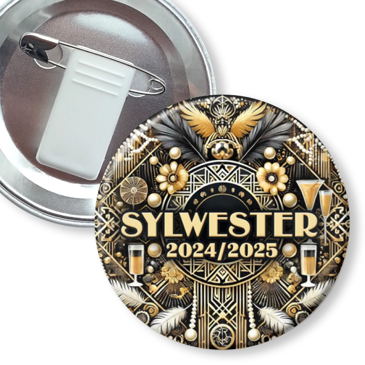 przypinka z żabką i agrafką Sylwester w stylu lat 20