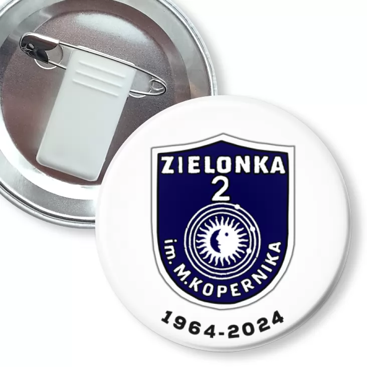 przypinka z żabką i agrafką Szkoła Podstawowa nr 2 im. Mikołaja Kopernika w Zielonce