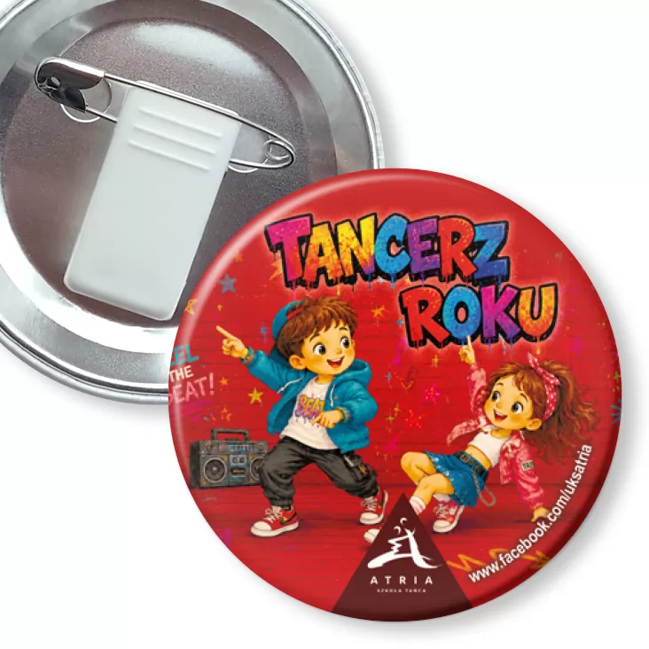 przypinka z żabką i agrafką Tancerz Roku Atria