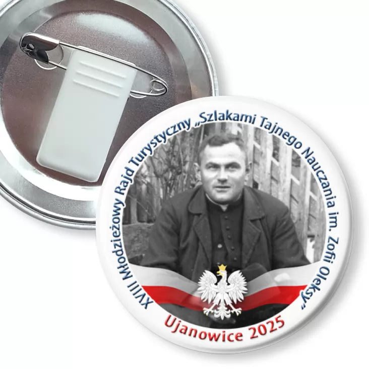 przypinka z żabką i agrafką Ujanowice 2025