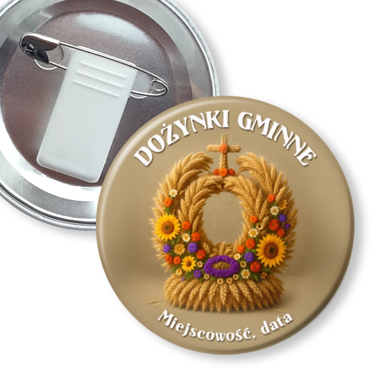 przypinka z żabką i agrafką Wieniec dożynkowy Dożynki gminne